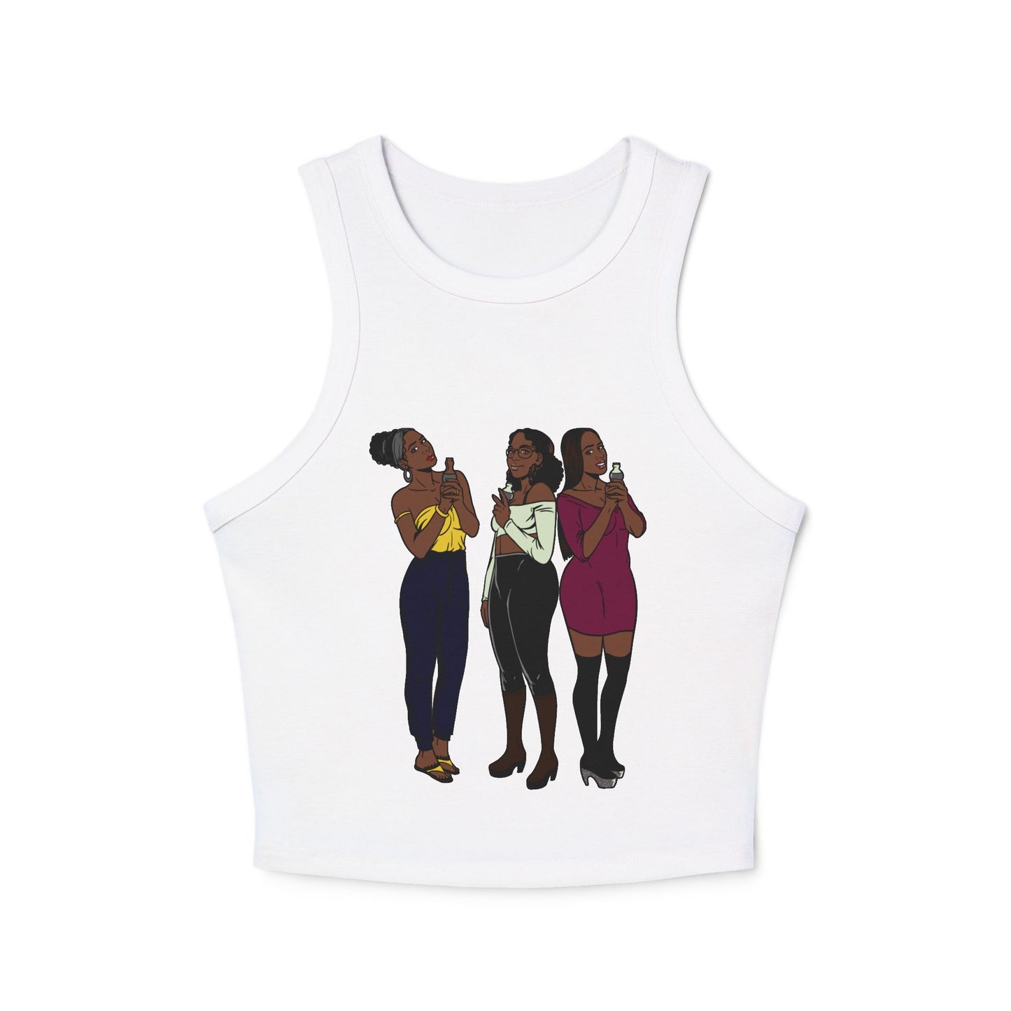 Bestfriends Women's Micro Rib Racer Tank Top